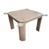 O - Rynone Designs Vintage Game Table - Radiused Legs - Taupe Leather