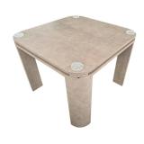 O - Rynone Designs Vintage Game Table - Radiused Legs - Taupe Leather