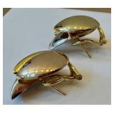 14K Tri-Tone Gold Earrings