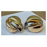 14K Tri-Tone Gold Earrings