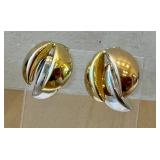 14K Tri-Tone Gold Earrings