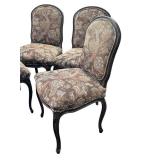 O - Vintage French Provincial Upholstered Chairs - Set of 4