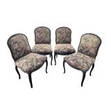 O - Vintage French Provincial Upholstered Chairs - Set of 4