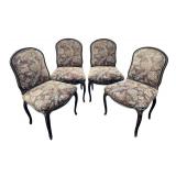 O - Vintage French Provincial Upholstered Chairs - Set of 4