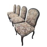 O - Vintage French Provincial Upholstered Chairs - Set of 4