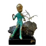 Vintage 1970s Malcolm Moran Bronze Sculpture Vintage 1970s