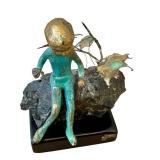 Vintage 1970s Malcolm Moran Bronze Sculpture Vintage 1970s