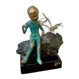 Vintage 1970s Malcolm Moran Bronze Sculpture Vintage 1970s