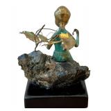 Vintage 1970s Malcolm Moran Bronze Sculpture Vintage 1970s