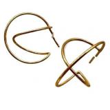 Pair of 14K Gold Geometric Hoop Earrings