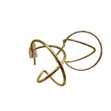 Pair of 14K Gold Geometric Hoop Earrings