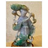 DR - Guanyin Jadeite Figurine - Vintage Chinese Carved Goddess