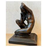 K - Bronze Nude Kneeling Female Sculpture