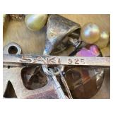 SAKI 925 Sterling Silver Necklace - Abalone Beads & Crystals