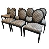 DR - Joseph Hoffman Dining Chairs - Ebony Limousine Finish, William Switzer Upholstery (Lot of 10)