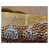 Judith Lieber Bedazzled Lipstick Case - Gold-Tone Rhinestone Minaudiere