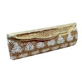 Judith Lieber Bedazzled Lipstick Case - Gold-Tone Rhinestone Minaudiere