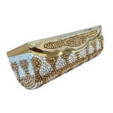Judith Lieber Bedazzled Lipstick Case - Gold-Tone Rhinestone Minaudiere