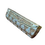 Judith Lieber Bedazzled Lipstick Case - Gold-Tone Rhinestone Minaudiere
