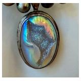 Starborn Druzy Pendant Necklace on Beaded Strand - 16 in