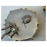 Vintage Italian 18K Gold & Sterling Silver Two-Tone Earrings - Post Back