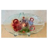O - Fused Art Glass Oval Centerpiece Bowl