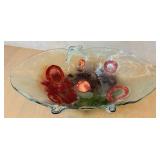 O - Fused Art Glass Oval Centerpiece Bowl