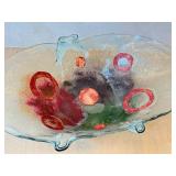 O - Fused Art Glass Oval Centerpiece Bowl