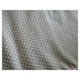 O - Vintage Curved Sofa - 66 x 36 in, Beige Fabric, Button-Tufted Back, Pleated Skirt