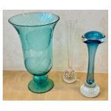 K - Three Decorative Glass Vases