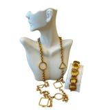 Anne Klein Geometric Gold-Town Link Necklace & Bracelet Set