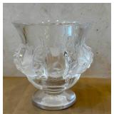 K - Lalique Dampierre Crystal Vase - Sparrows & Vines Motif