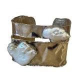 JS 925 Designer Sterling Silver Bracelet with Freshwater Pearl Accents