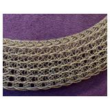 Sterling Silver Woven Necklace - 18 in - Signed Clasp