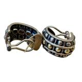 Caviar Beaded Hoop Earrings - Sterling Silver & 18K Gold