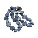 KC Blue Coral Beaded Necklace - Sterling Clasp - 19"