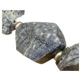 KC Blue Coral Beaded Necklace - Sterling Clasp - 19"