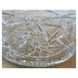 DR - Vintage Lead Crystal Bowl - Sawtooth Rim with Pinwheel & Star Pattern, 9.5 Inch Diameter