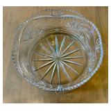 DR - Vintage Lead Crystal Bowl - Sawtooth Rim with Pinwheel & Star Pattern, 9.5 Inch Diameter