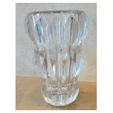 DR - Crystal Vase - Heavy-Cut Pattern, 10 in tall x 5 in diameter, Unmarked