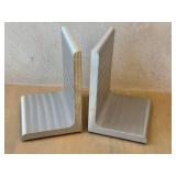 O - Brushed Aluminum Bookends Pair