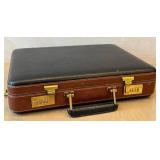 O - Amier Leather Attaché Case with Combination Lock