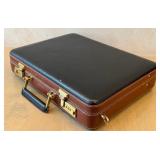 O - Amier Leather Attaché Case with Combination Lock
