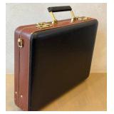 O - Amier Leather Attaché Case with Combination Lock
