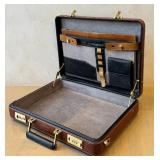 O - Amier Leather Attaché Case with Combination Lock