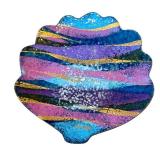 K - GreenBox Floral Enamel Tray and Shell-Shaped Striped Tray