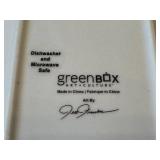 K - GreenBox Floral Enamel Tray and Shell-Shaped Striped Tray