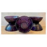 K - Bormioli Rocco Studio Palatina Amethyst Glass Bowls (Lot of 5)