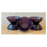 K - Bormioli Rocco Studio Palatina Amethyst Glass Bowls (Lot of 5)