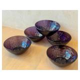 K - Bormioli Rocco Studio Palatina Amethyst Glass Bowls (Lot of 5)